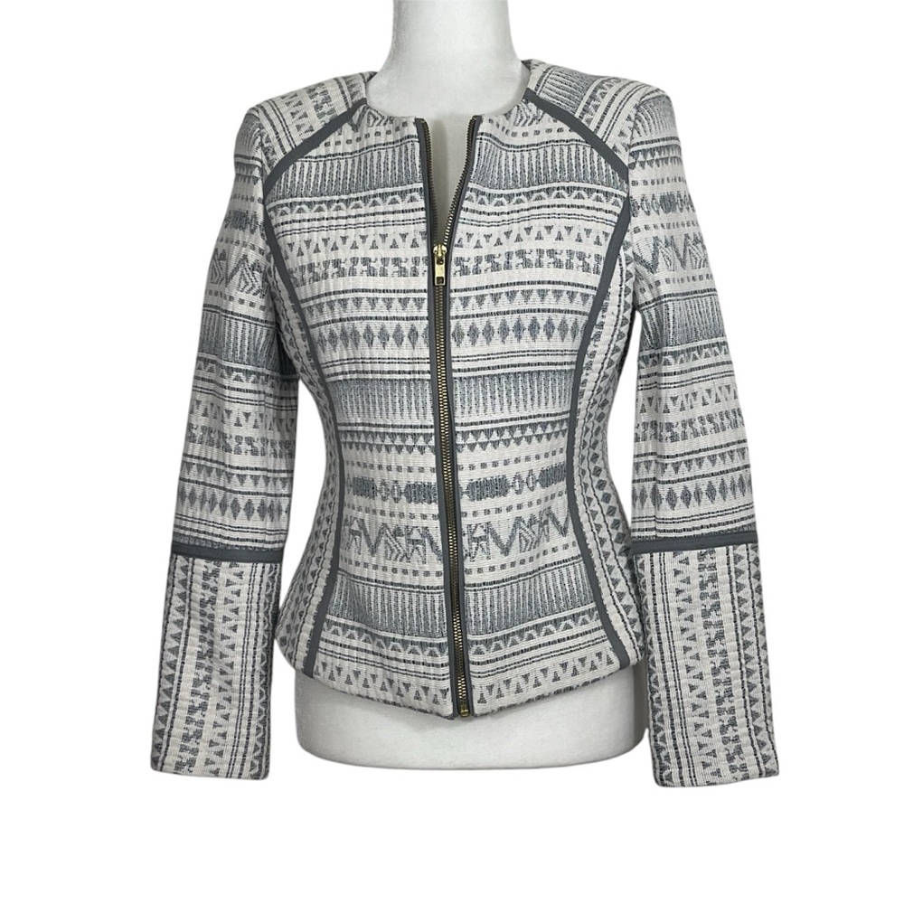 H & M Gray Aztec Pattern Jacket Scandinavian Classic Casual Comfy Neutral